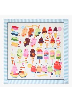 ♠️Kate Spade Ice Pop And Cones Silk Square Scarf NEW NWT